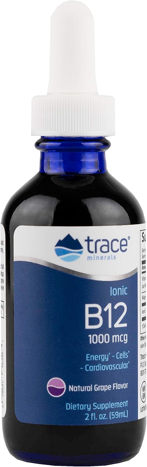 Trace Minerals Liquid Ionic B12 1,000 mcg Supplement, 2 Ounce: Health & Personal Care