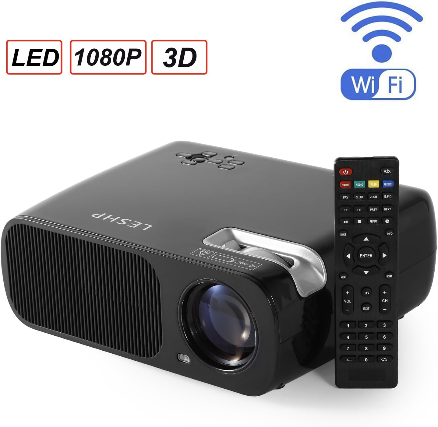 LESHP - LED Proyector Cine en Casa Multimedia Home Cinema WiFi ...