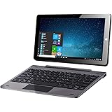 Mini Touch Screen Windows 2 in 1 Laptop Computer Tablet PC, 10.1" IPS 1280X800, Intel Atom Z8350, 2GB, 32GB, Dual Webcam, Micro SD, Bluetooth 4.0, USB, Wi-Fi, HDMI, Keyboard, Gray