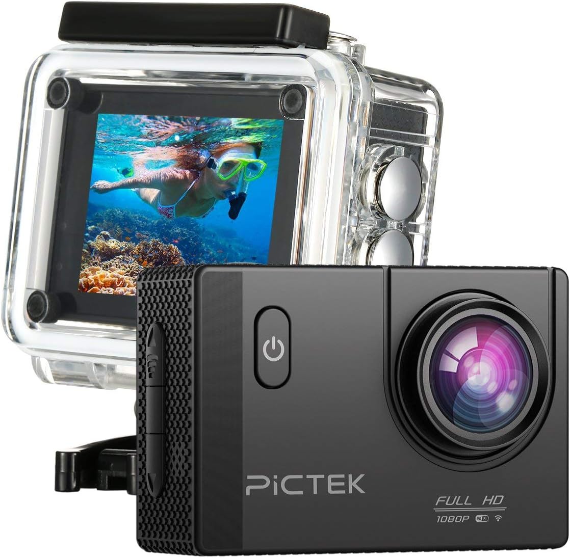 Action Camera, PICTEK Underwater Camera, Sports Camera, Waterproof WIFI 2.0 Inch HD 1080P Sports Cameras with 170 Degree Wide Angle Lens