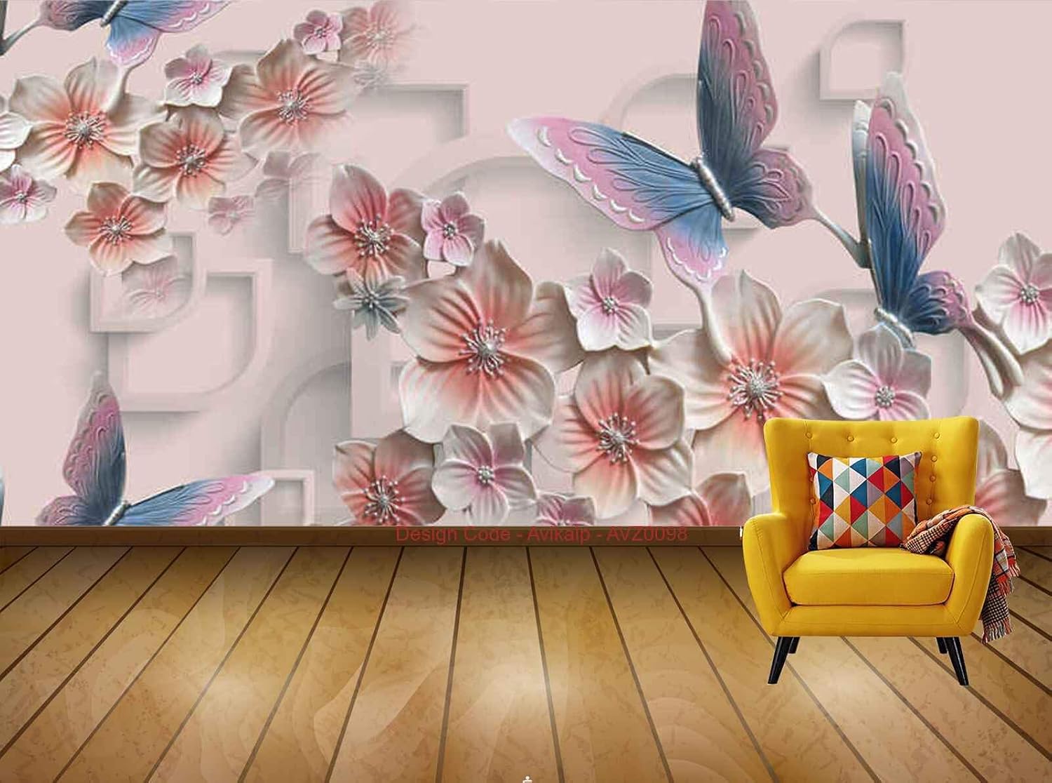 Download Buy Avikalp Exclusive Avz0098 3d Butterfly And Flower Tv Background Wall Hd 3d Wall Sticker 10 Ft X 9 Ft Online At Low Prices In India Amazon In