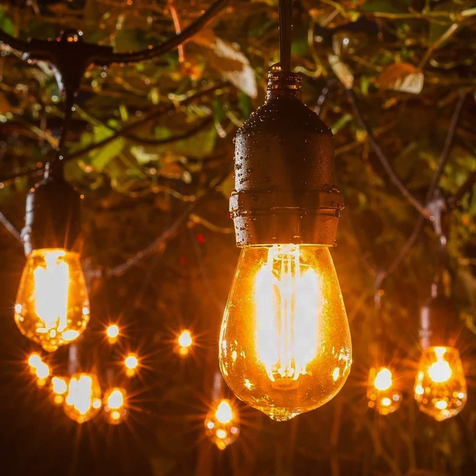 Preup Outdoor Lights Mains Powered 15 3 Led Bulbs Garden Lights 48ft 15 Sockets 2w Festoon Lights Ip65 Waterproof String Lights Warm White For Indoor Outdoor Outside Buy Online In Guam At Guam Desertcart Com Productid 48204413