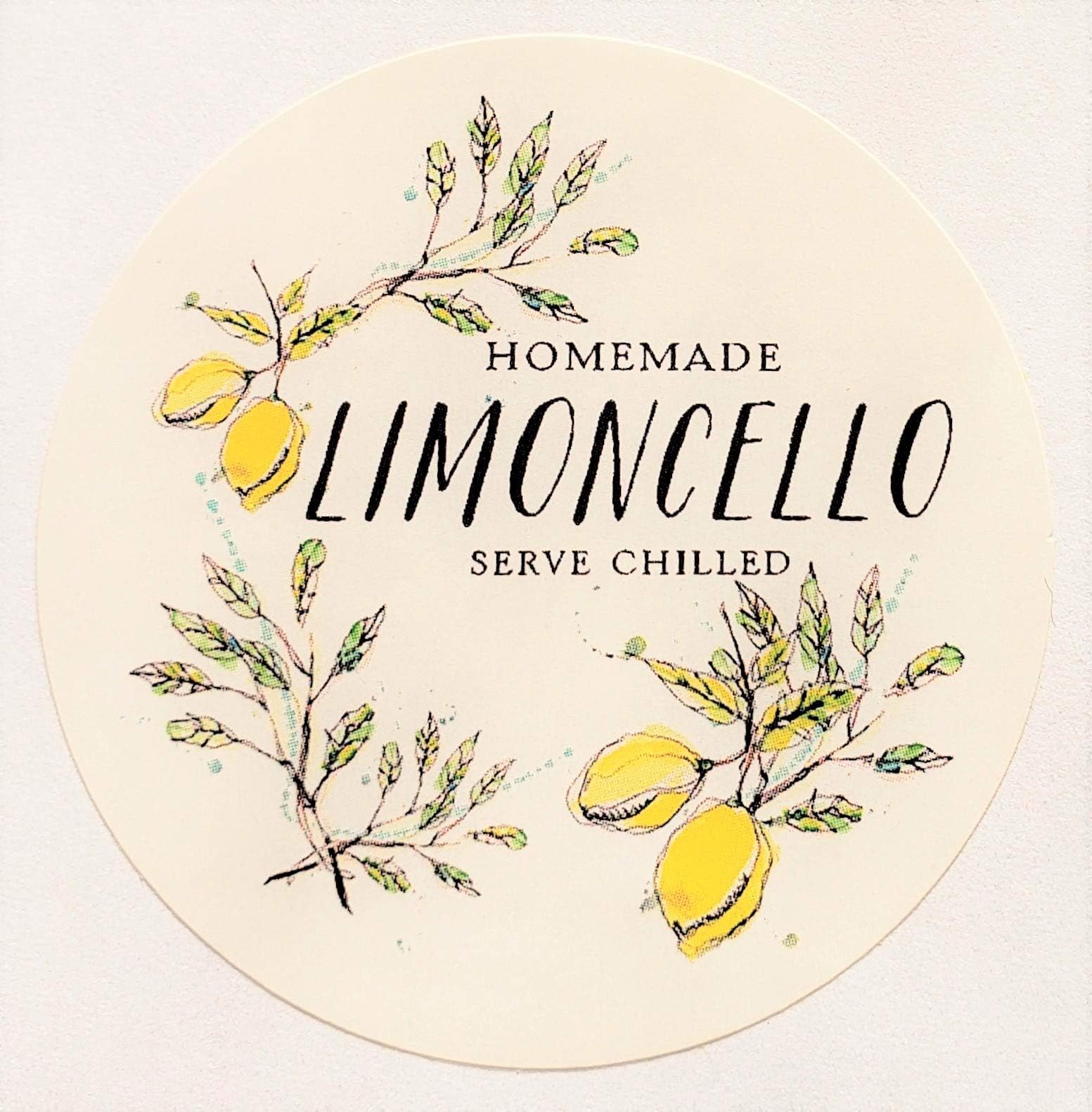 LIMONCELLO LABELS - 2" ROUND CIRCLE - 18 / PKG