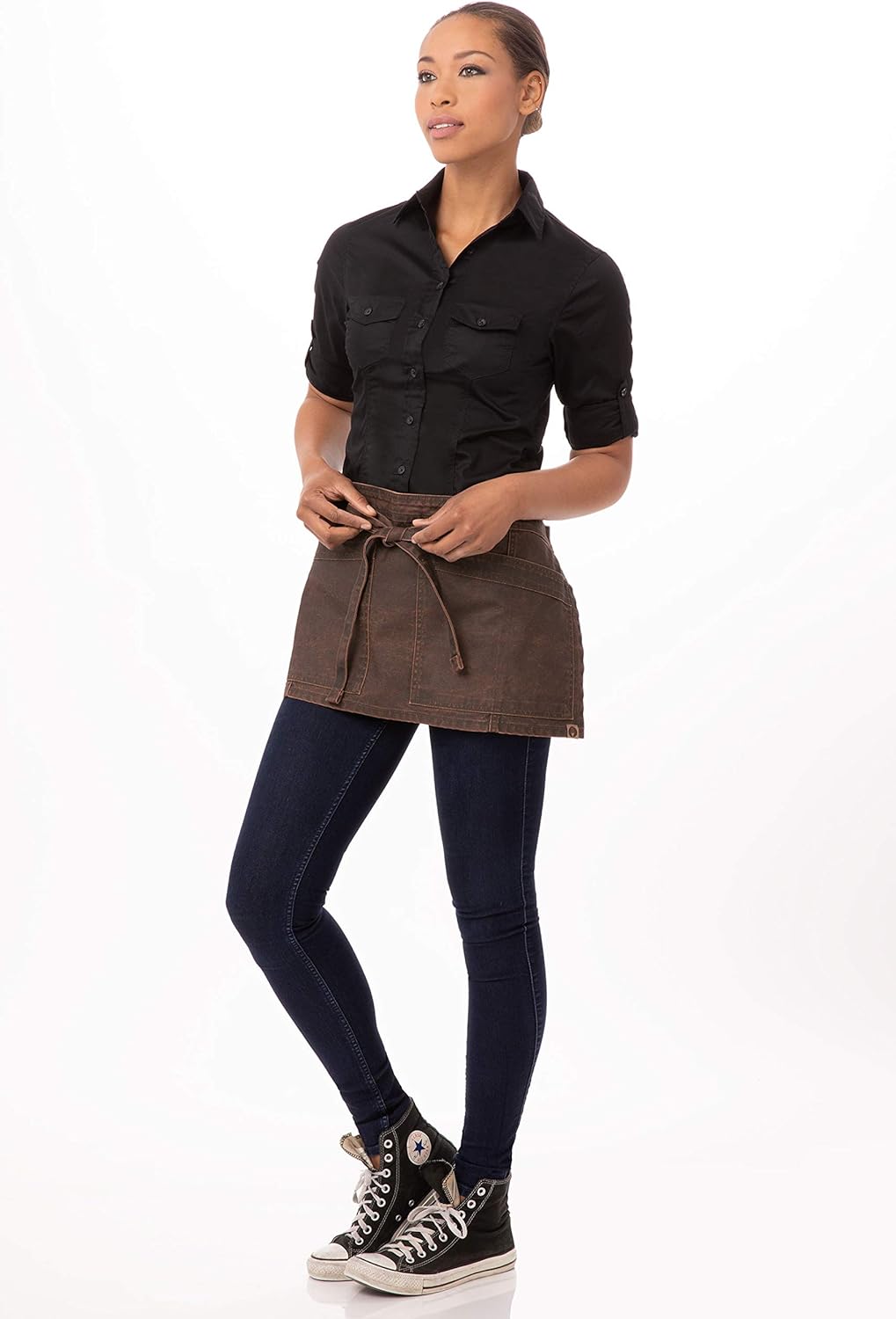 Chef Works Denver Waist Apron, Choc/Rust, One Size: Clothing