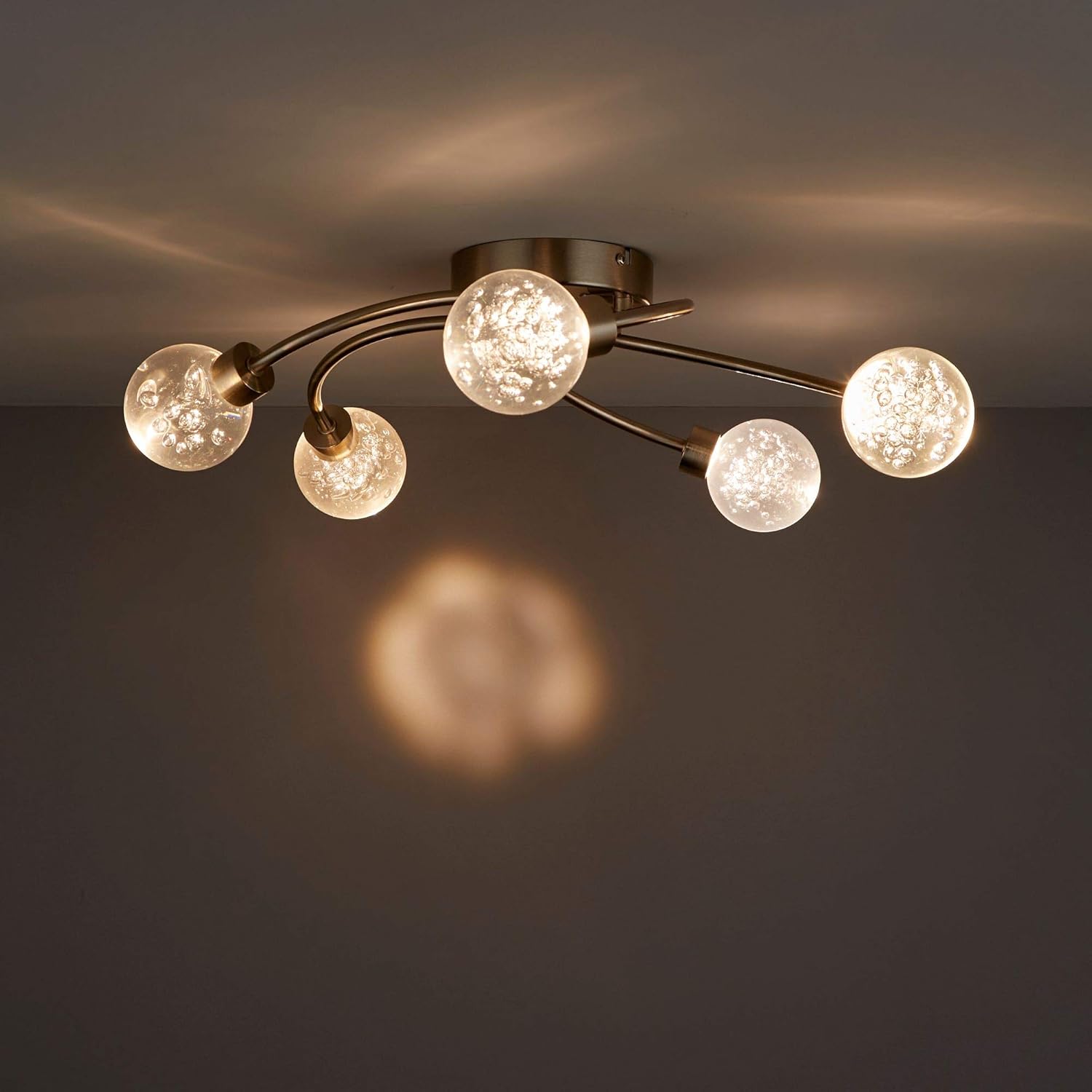 Poole Lighting Nebula Indoor Semi Flush Multi Arm LED Lounge Dining