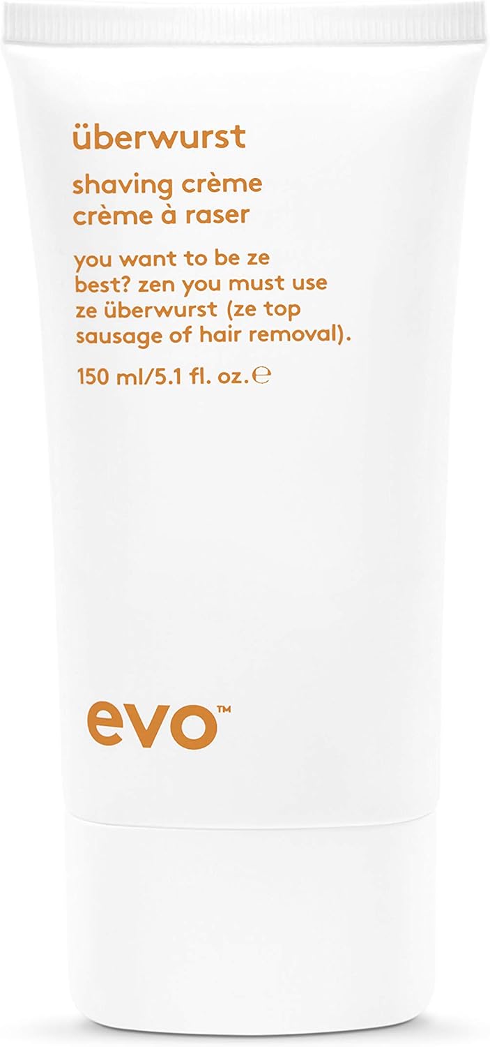 Evo Uberwurst Moisturising Vegan Shaving Cream for Men Soothing for Sensitive/All Skin Types - Reduces After-Shave Burn - 150 mL