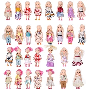 WP Pack of 100 4 Mini Doll with Colorful Clothes Costume(Pack of 100 Doll )