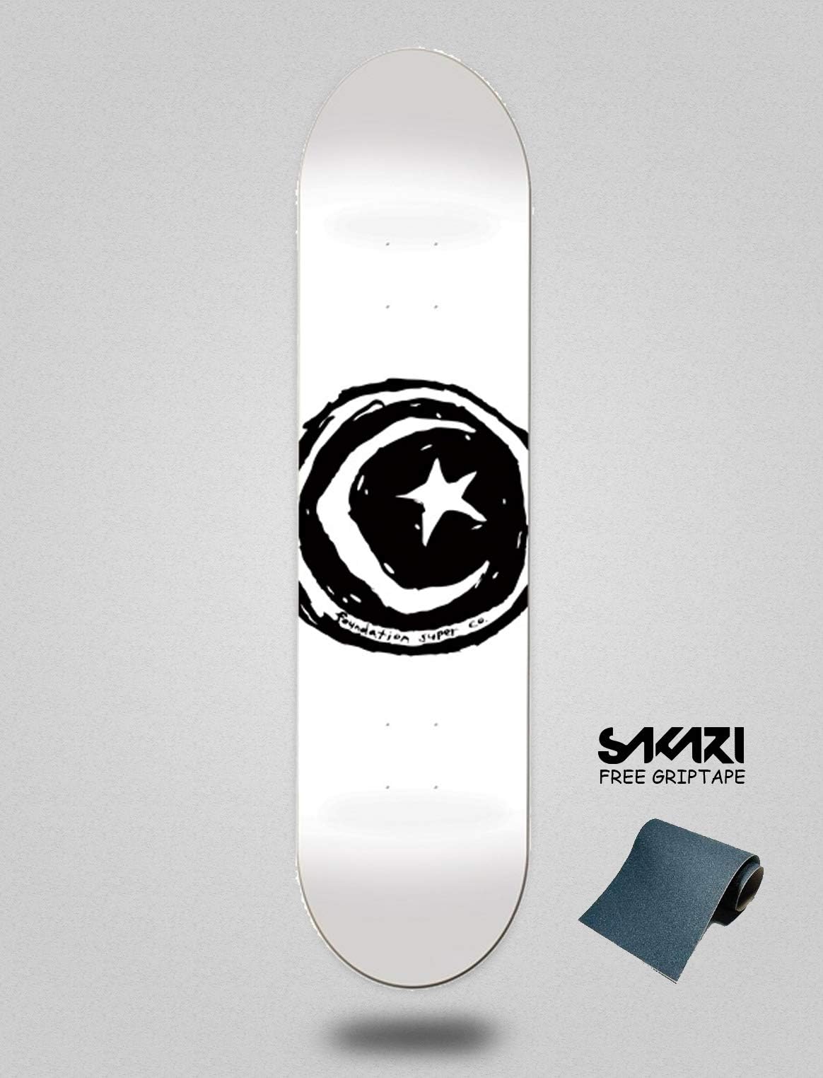 Foundation FS 8.25 Star & Moon White Monopatín Skate Skateboard Deck