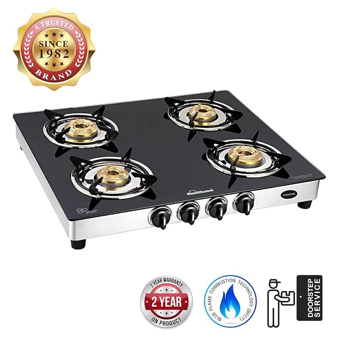 Buy Sunflame Diamond Glass Top 4 Burner Gas Stove Online at Low Prices