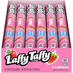 Laffy Taffy Rope, Strawberry, 0.81 Ounce, Pack of 24, Pink (28000688776)