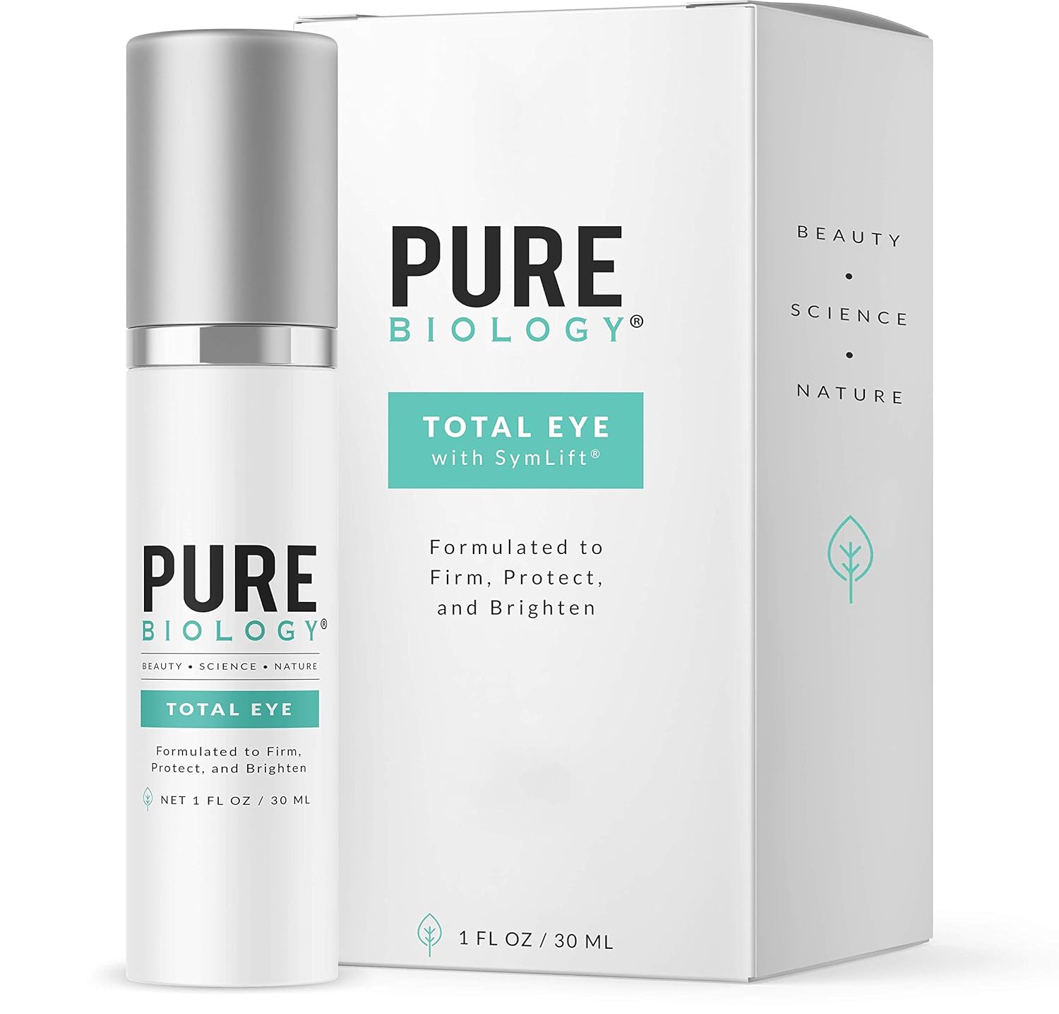 Pure Biology Premium Total Eye Cream Serum - Anti Aging Vitamin C, E & Hyaluronic Acid Reduce Dark Circles, Puffiness, Under Eye Bags, Wrinkles & Fine Lines for Men & Women (1 oz): Beauty