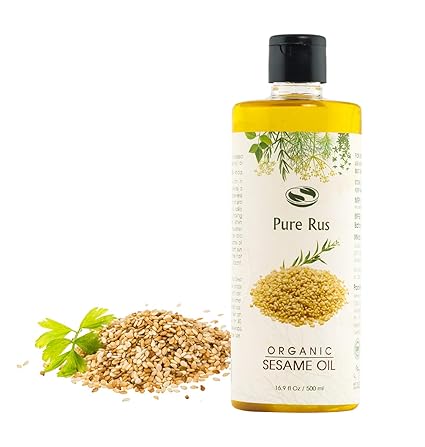 Pure Rus Cold Pressed Organic Sesame Oil for Hair and Skin, 500ml