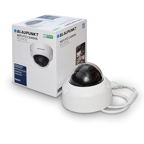 Blaupunkt PTZ Überwachungskamera VIO-DP20 mit Full-HD I Videoüberwachung per App I WLAN & LAN Netzwerkkamera I 355° Schwenken
