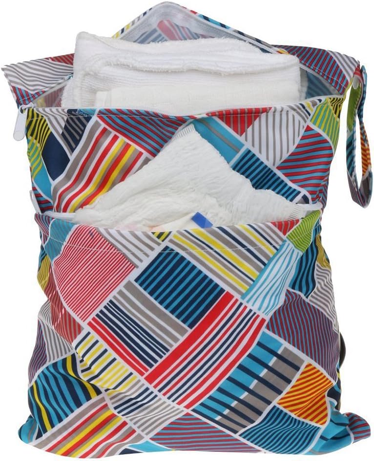 Vague Coloree Winomo Sac A Couches Pour Bebe Impermeable A L Eau Bebe Sec Humide Resuable Couche Culotte Pochette Avec Fermeture Eclair Double Boites A Lingettes Bebe Et Puericulture Atahari Com