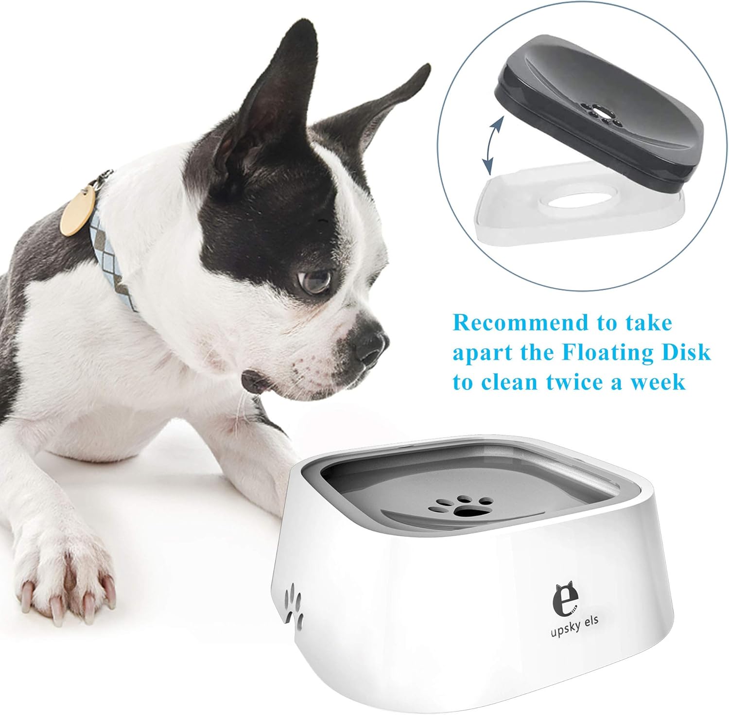 Kitchen & Dining : UPSKY Dog Bowl Dog Water Bowl No-Spill Pet Water Bowl Slow Water Feeder Dog Bowl No-Slip Pet Water Dispenser 35oz Feeder Bowl for Dogs and Cats : 