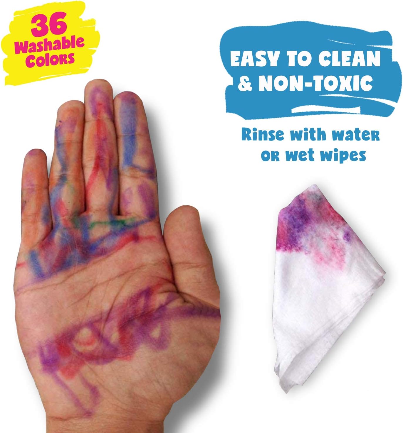 NOYO 36 Colors Gel Crayons for Toddlers and Kids | Non Toxic | 3 in 1 Washable Bolder Crayons-Pastel-Watercolor Paint Effects: Toys & Games