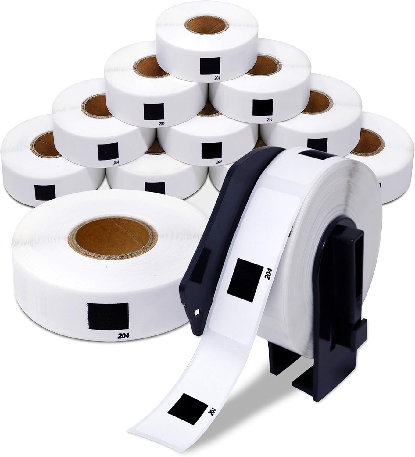 Aegis Adhesives - Compatible DK-2205 Continuous Paper Tape (2.4" X 100 Ft.) Replacement Labels, Compatible with Brother QL Label Printers - 8 Rolls + 1 Frame : Office Products