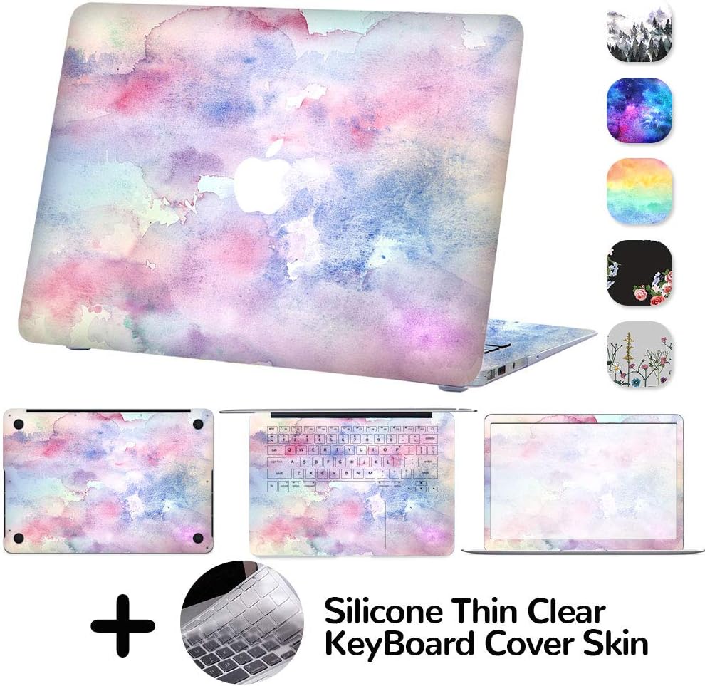 DILIMI MacBook Air 13 Inch Decal Skin,4-Sided Full Set Vinyl Sticker Cover,Protective,Removable and Scratchproof for MacBook Air 13 Model A1369/A1466 (Watercolor)