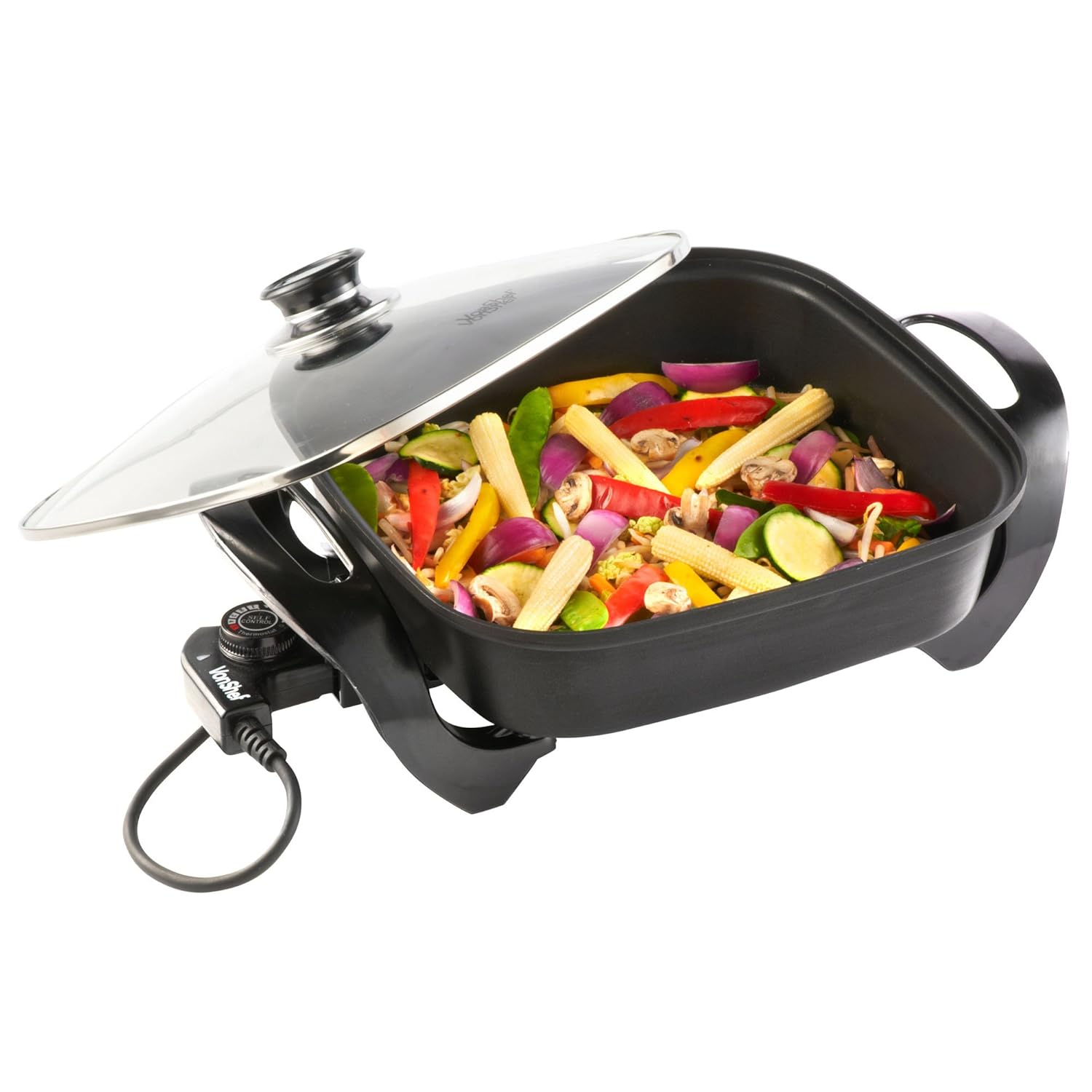 VonShef Square Multi Cooker NonStick Surface and Cool Touch Handles