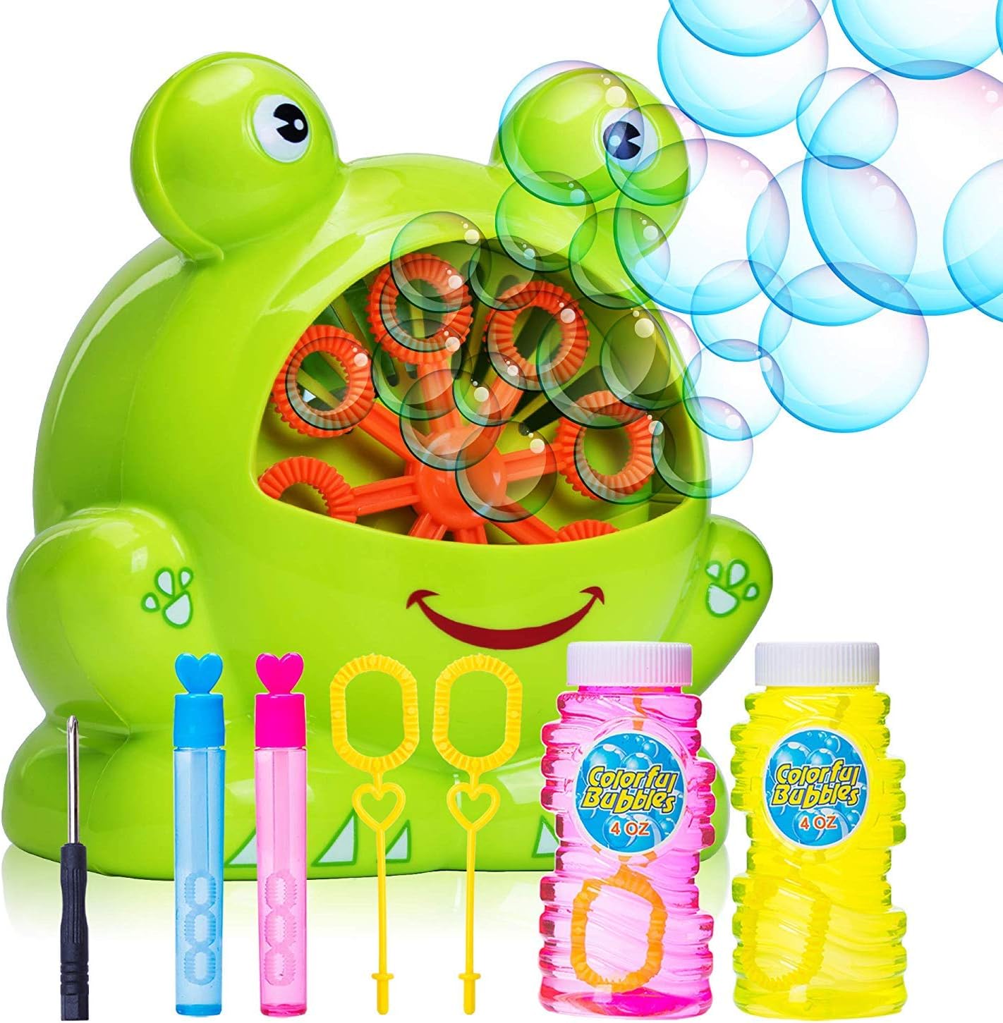 Bubble Machine for Kids - Portable Durable Automatic Bubble Blower with Over 500 Bubbles Per Minute - Birthday and Christmas Party Gifts for Children - Outdoor and Indoor Toy - Battery Operated