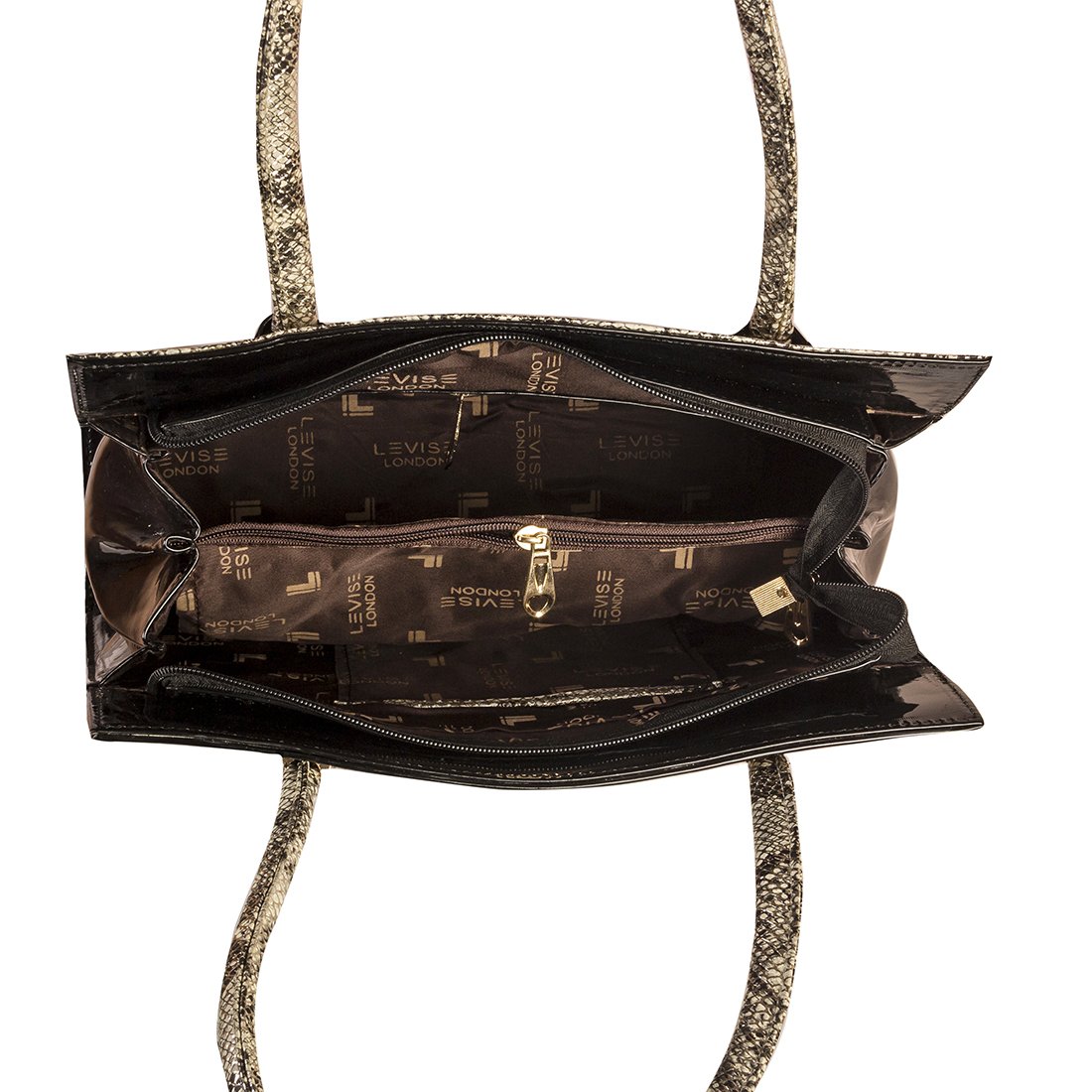 levise london women's handbag(black & golden,ll-0054)