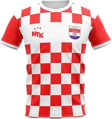 red and white checkered soccer jersey