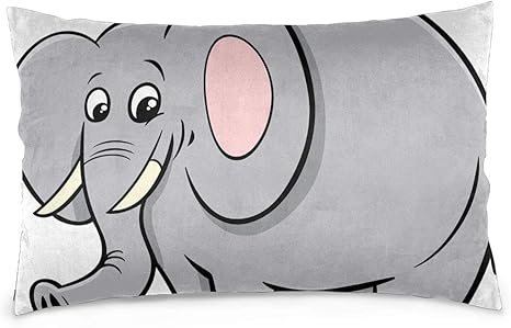Amazon 枕カバー 象の枕カバー 大きなアフリカ象の投球枕クッション カバー 動物漫画のキャラクターの枕カバー 隠しジッパーの家の装飾的なソファー部屋のための楕円形の長い枕ケースサイズ50 X 75 Cm 枕カバー ピローケース オンライン通販