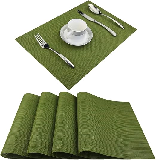 BeChen Vinyl Placemats,Washable Table Mats Easy to Clean