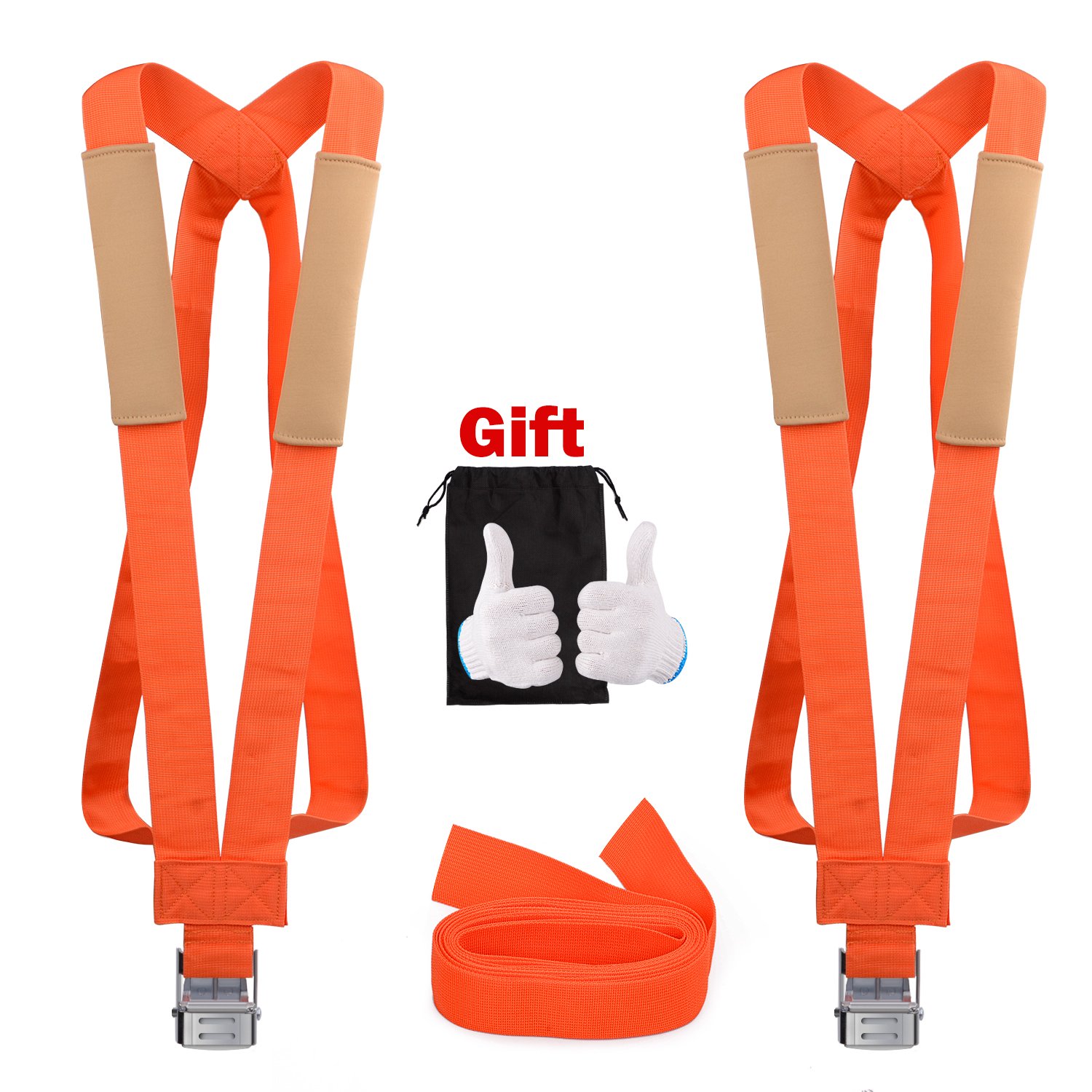 GOOACC 2 Person Moving Shoulder Harness Lifter Aid with Foam Pad 13Feet Lifting Straps Carry Bag Max Load 600 Pound 2