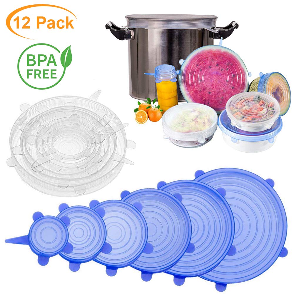 Lot De 5 Couvercles En Silicone Alimentaire Réutilisables - 5 Tailles (10 à 30 Cm) - Sans BPA, Étanches Et Lavables Au Lave-Vaisselle - 4