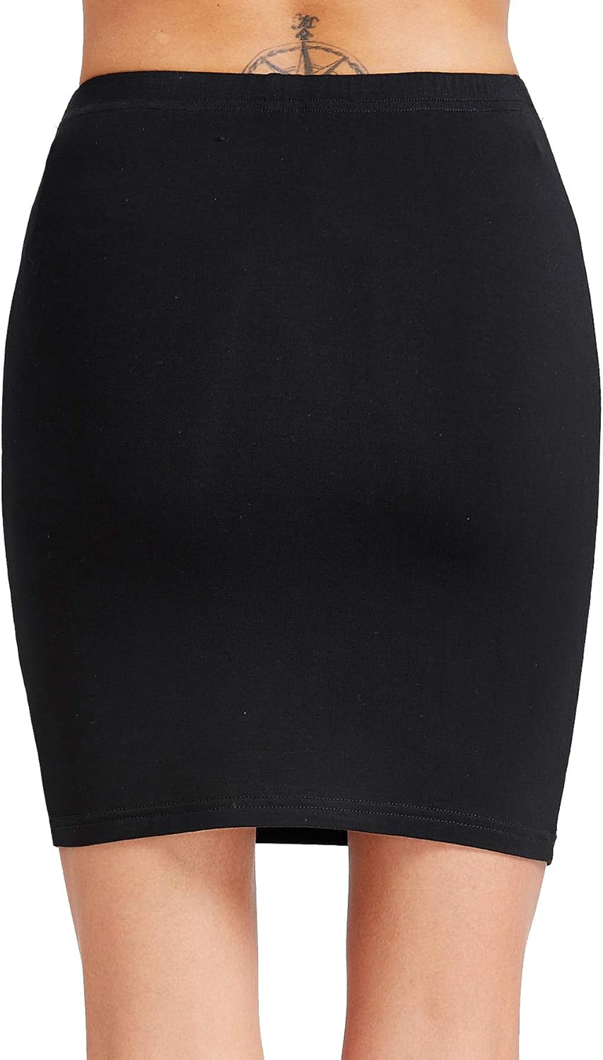SheIn Women's Stretch Above Knee Mini Short Bodycon Pencil Skirt Black Medium: Clothing