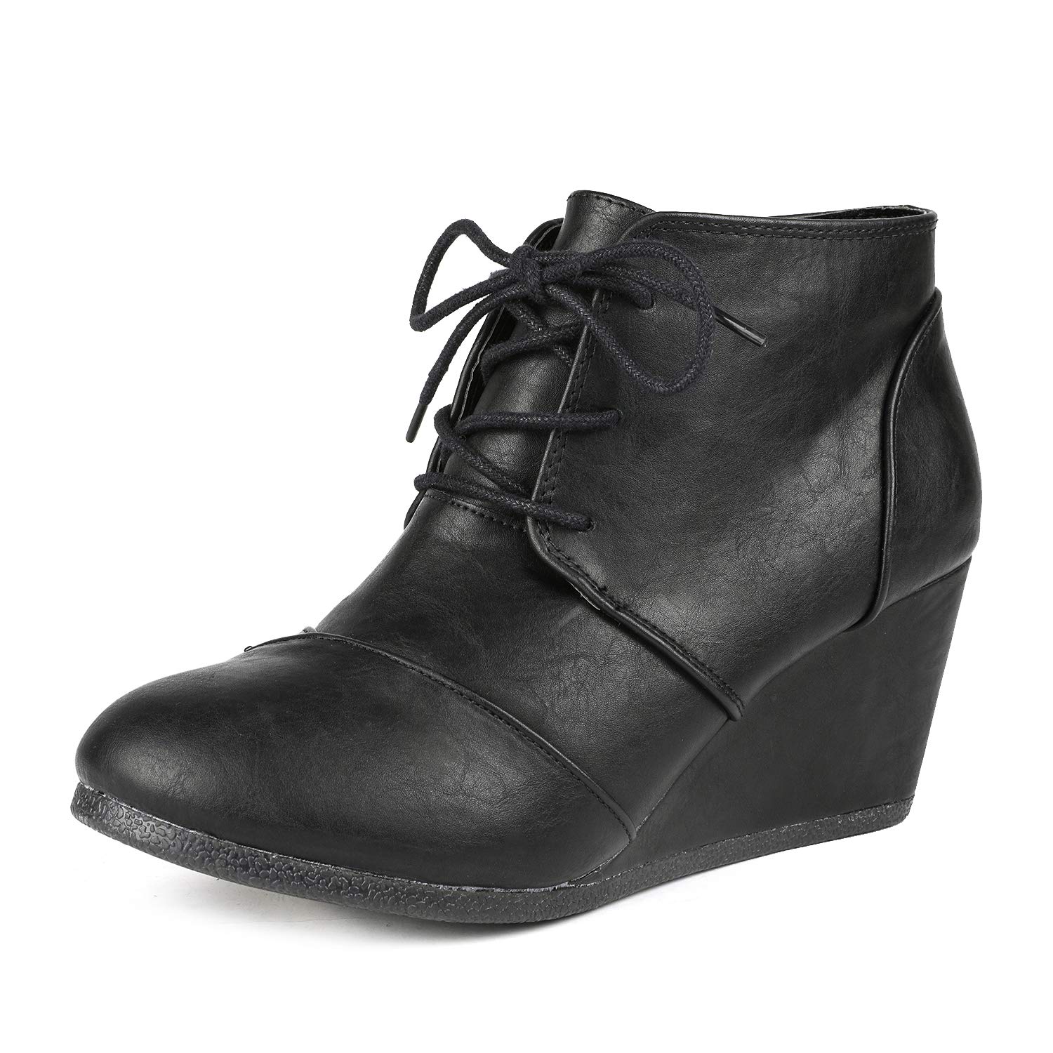 low wedge heel booties