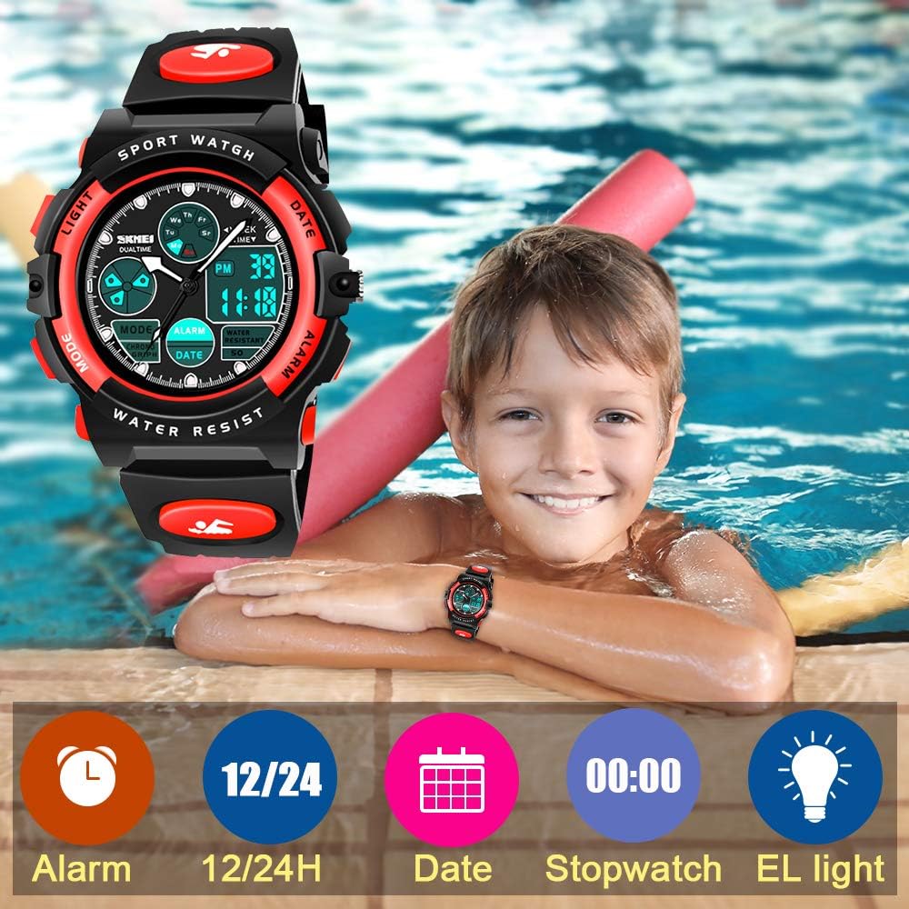 Dreamingbox Girl Birthday Presents Gifts Age 5-12, LED 50M Waterproof Digital Sport Watches for Kids Cool Toys for 5-12 Year Old Girls ZHRed MMUSPW03: Sports & Outdoors