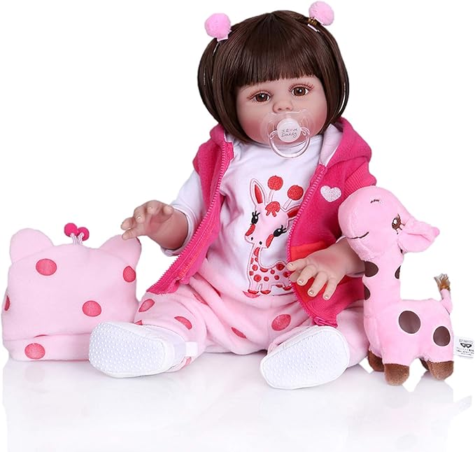 Hfbwjfhgdj 48 cm realistische Puppe aus Silikon Vinyl Neugeborene Babys