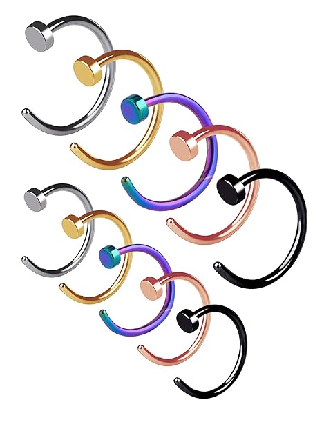 Edelstahl Nase Ring Hoop Nase Stud Körper Schmuck Piercing, 20 Gauge, 10 Stück