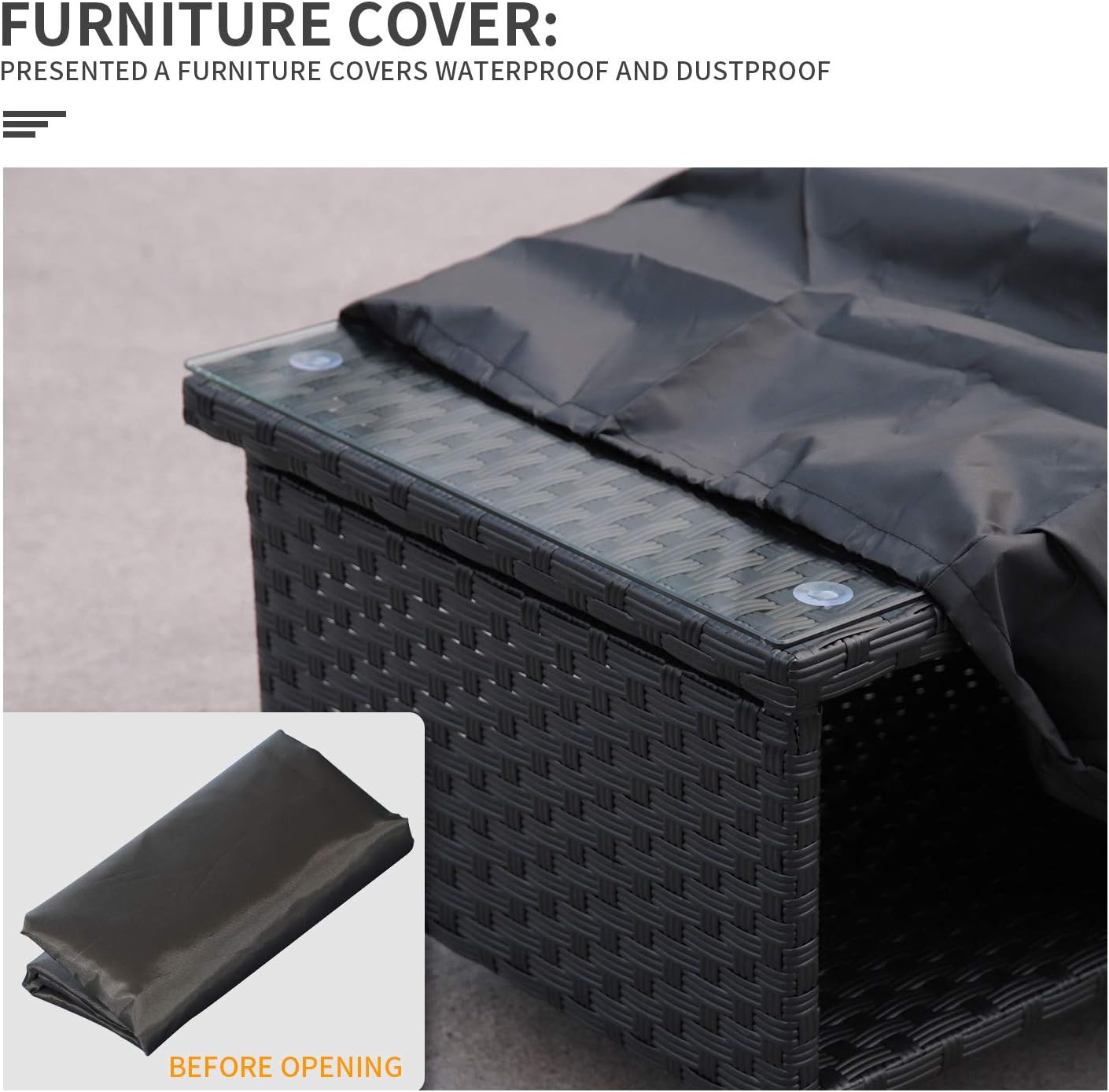 Rattaner Wicker Coffee Table - Outdoor Patio Garden Rattan 2-Layer Table Furniture with Storage, Black: Kitchen & Dining