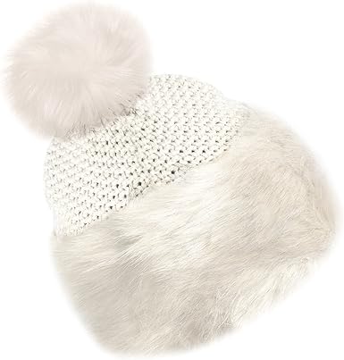 cream ladies bobble hat