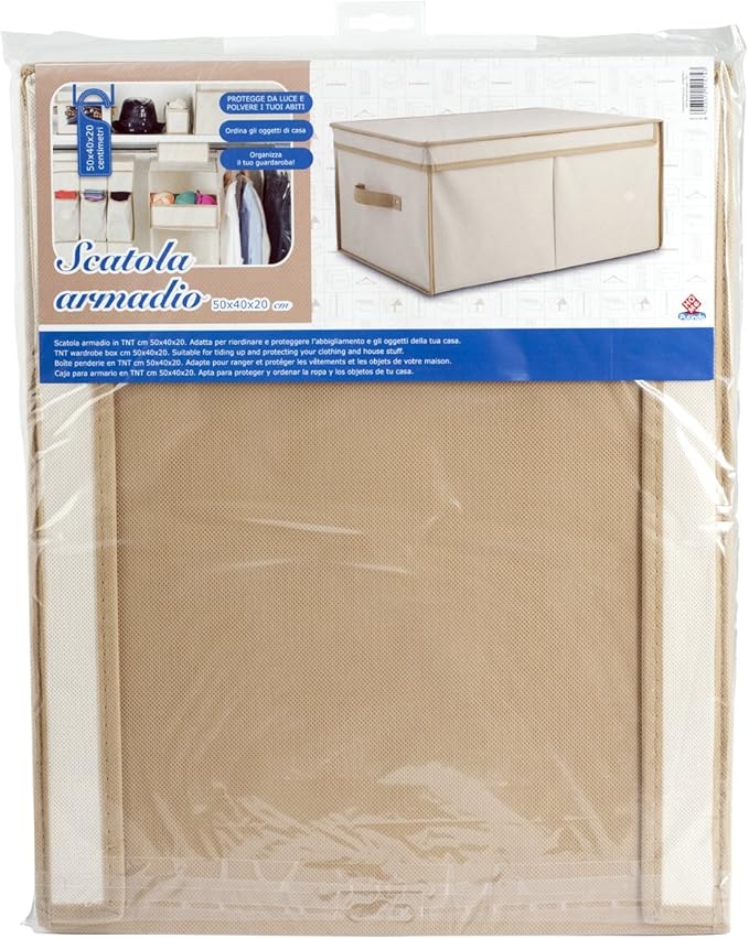 HOME Caja Armario, Tela, Crudo, 50 x 40 x 20 cm: Amazon.es: Hogar