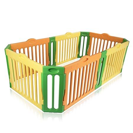 Baby Vivo Laufgitter Laufstall Baby Absperrgitter Krabbelgitter Schutzgitter für Kinder aus Kunststoff - Rechteck erweiterbar