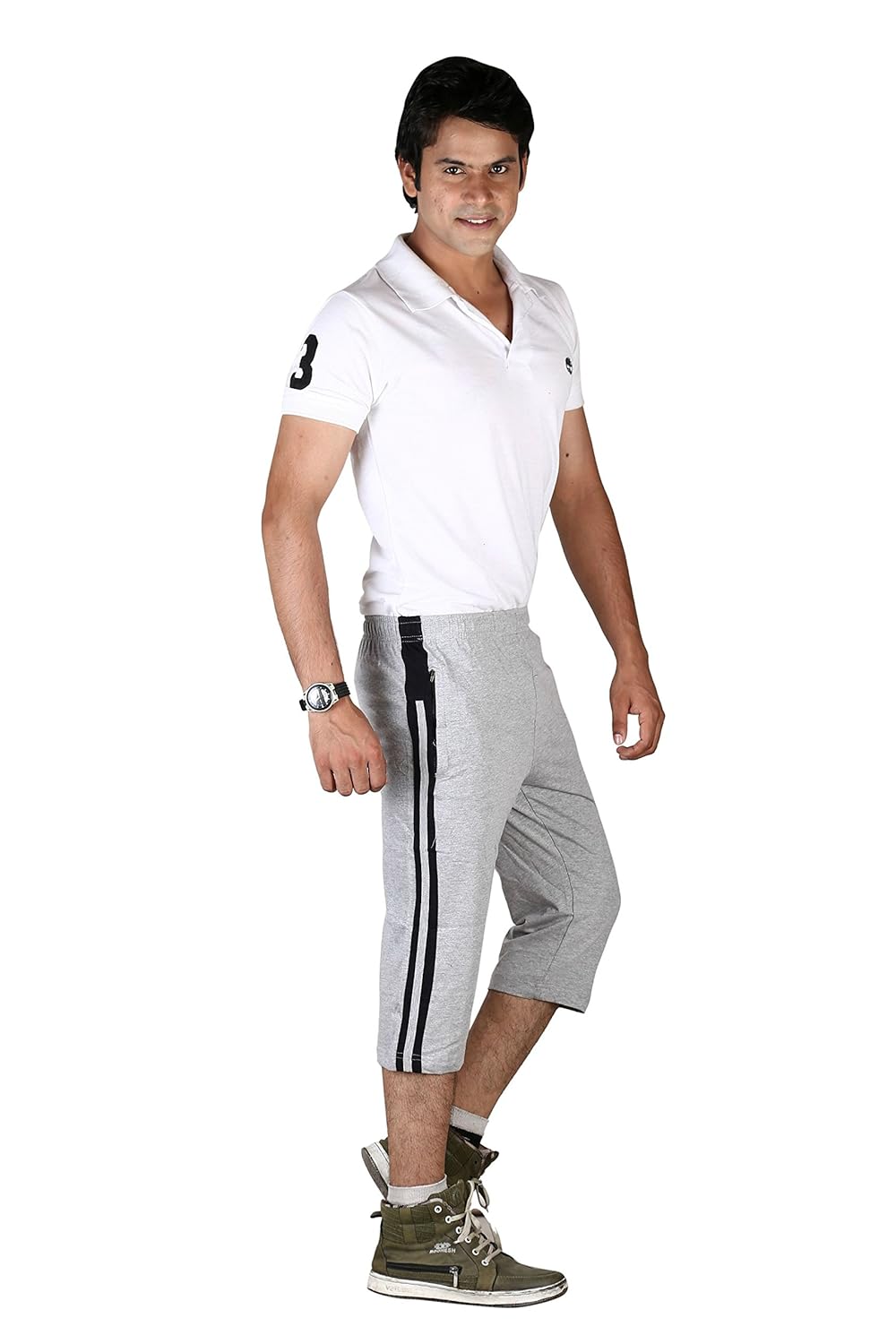 vego men's casual cotton three forth