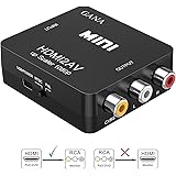 GANA HDMI to RCA,HDMI to AV, 1080P HDMI to AV 3RCA CVBs Composite Video Audio Converter Adapter Supporting PAL/NTSC with USB Charge Cable