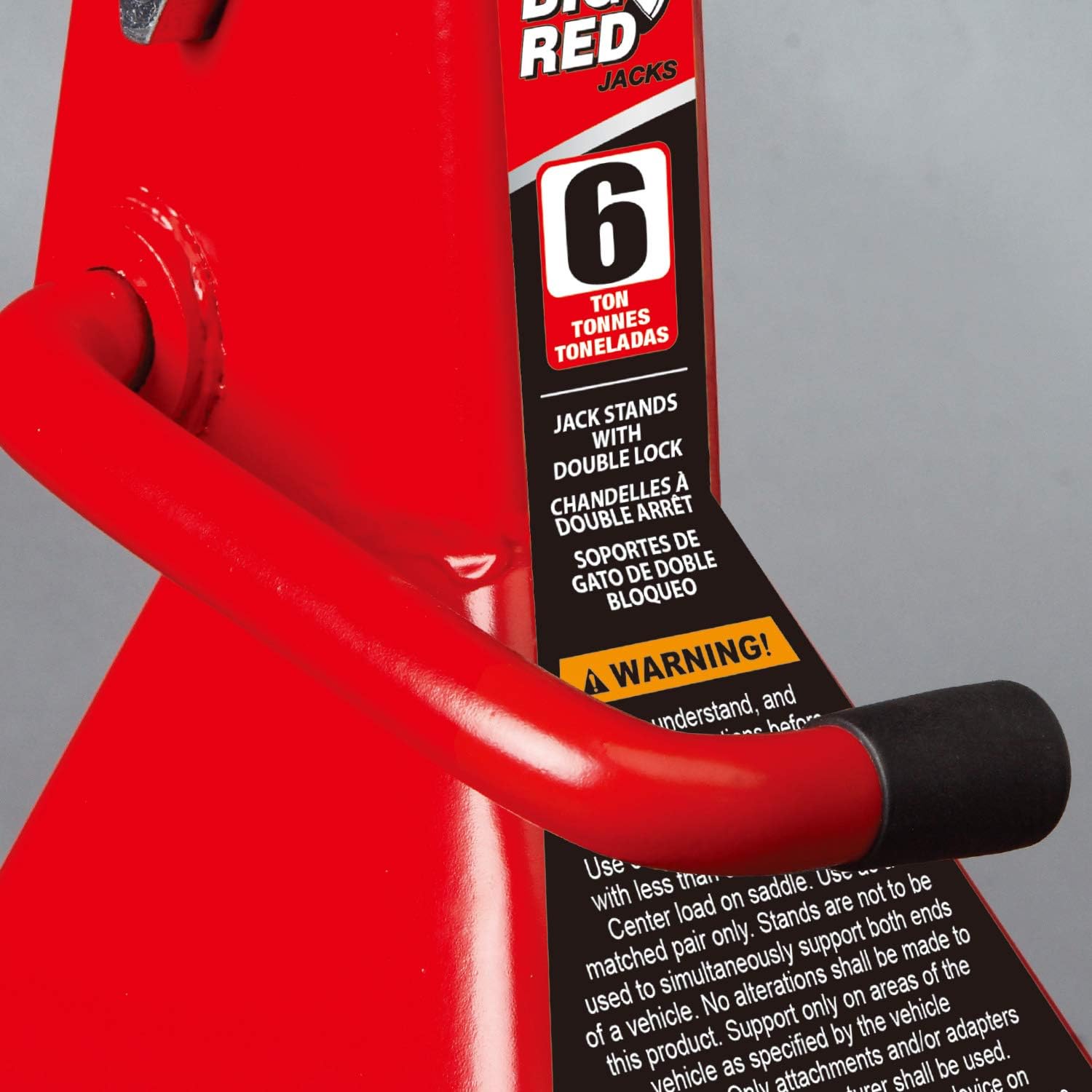 BIG RED T46002A Torin Steel Jack Stands: Double Locking, 6 Ton (12,000 lb) Capacity, Red, 1 Pair: Automotive