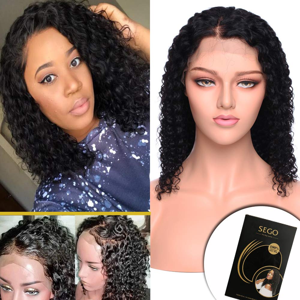 14 Inch Curly Bob Lace Front Wig Human 