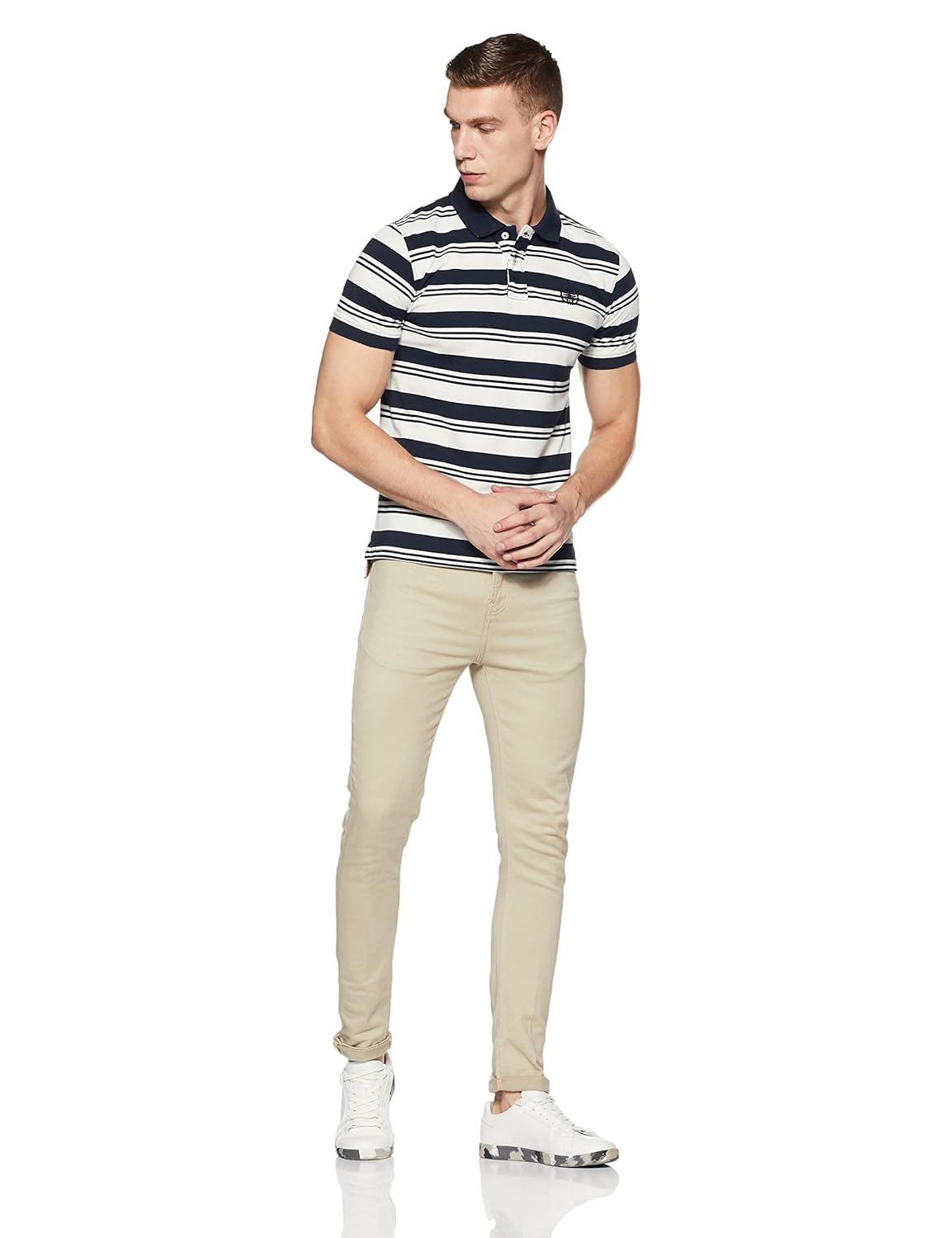 peter england men's plain slim fit polo