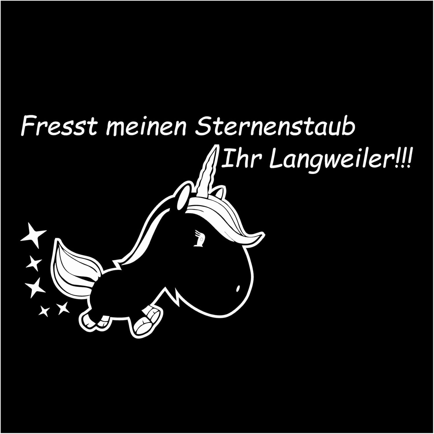 Finest Folia Unicorn Stardust Sticker 13 x 11 cm Fun Sticker Car Decoration Unicorn Fuel Cap Car Sticker (K074 Glossy White)