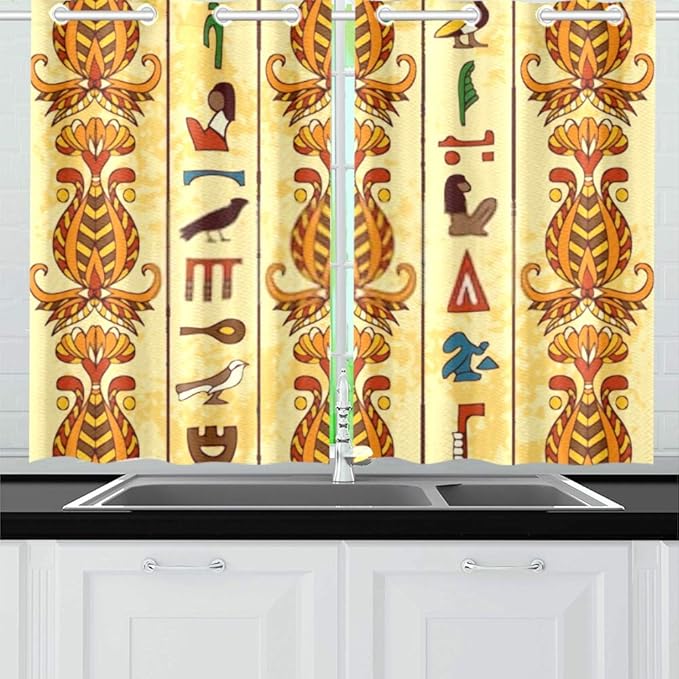 CSSDD Kitchen Curtains Egypt Colorful Ornament Ancient