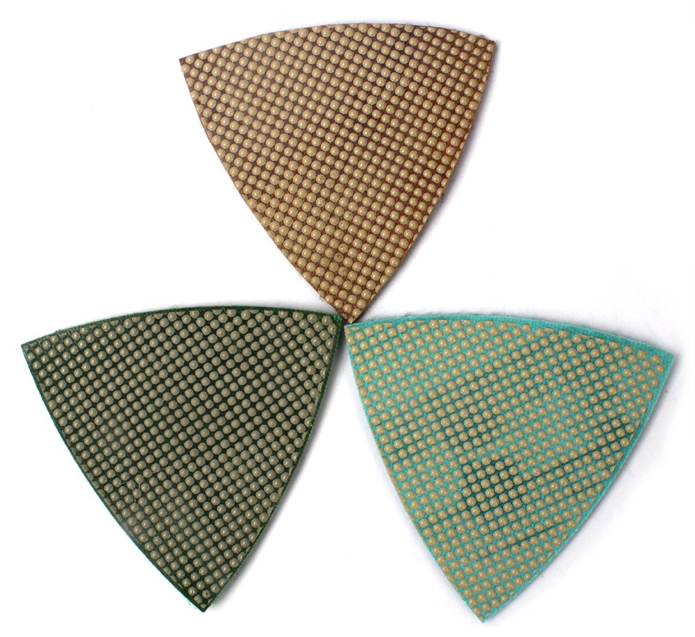 Diamond Triangle Sandpaper Sanding Pads for Oscillating Tools Marble Granite Glass Stone Polishing by Z-LION