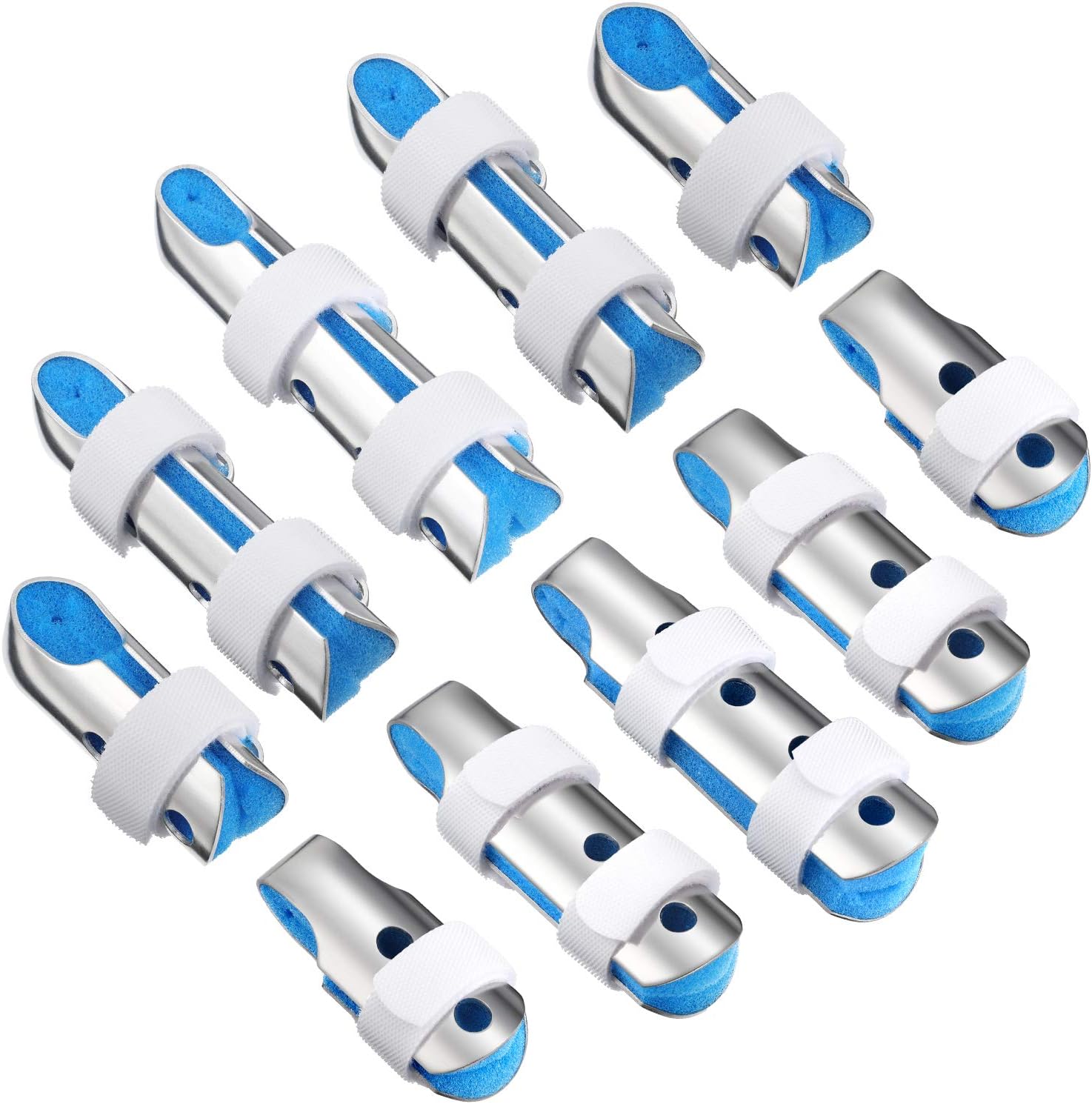 10 Pieces Finger Splints Metal Padded Finger Support Finger Stabilizer