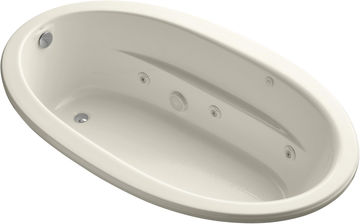 Kohler K116447 Sunward 6Ft Whirlpool, Almond Freestanding Bathtubs
