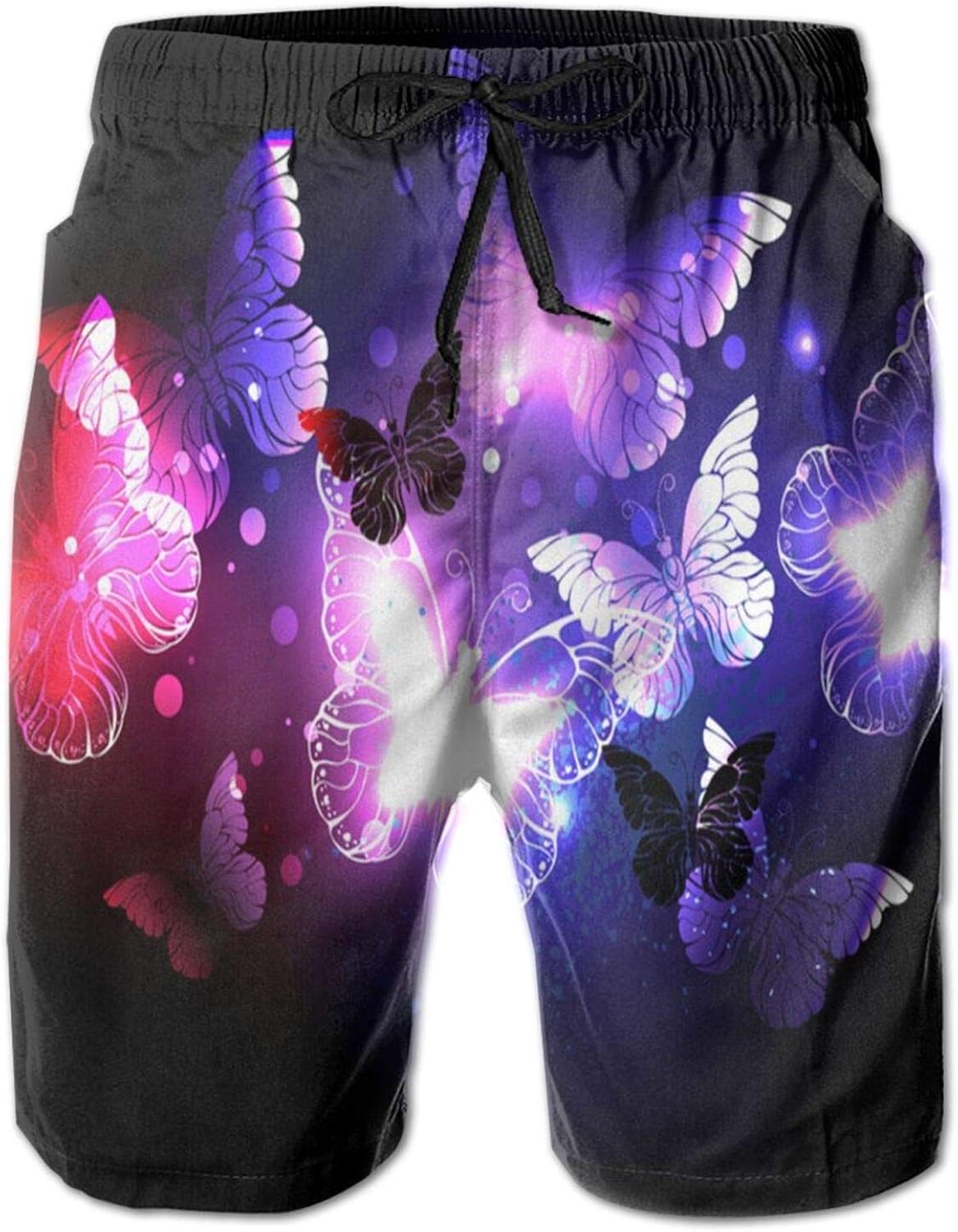 Night Butterflies Men's Board Shorts Quick Dry Swim Trunks Beach Shorts